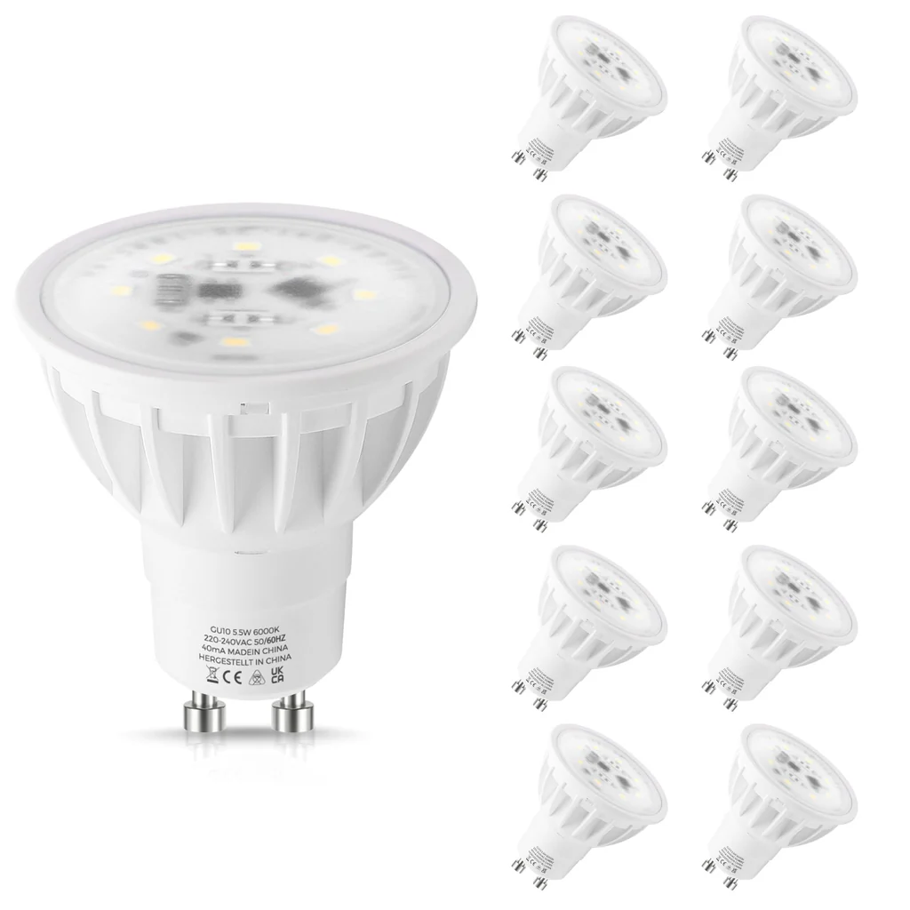 Kulma valge valgusega GU10 LED pirnid 10 tk komplektis Teise ringi kaup
