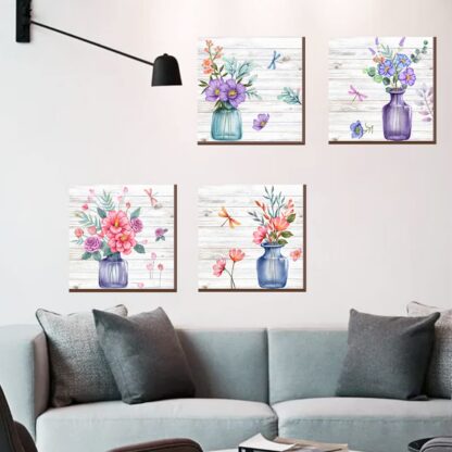 3D lilledega seinakleebised magamistuppa, elutuppa või kontorisse 30x30 cm, 4 tk
