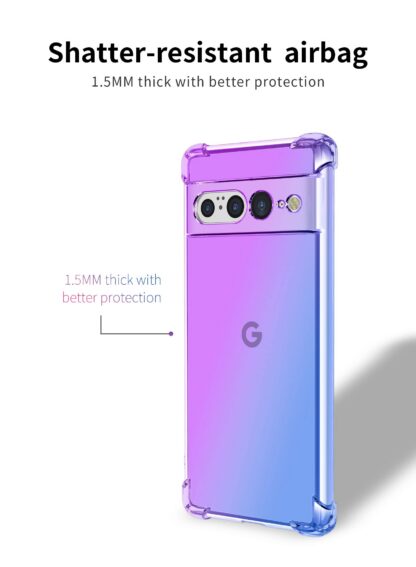 Google Pixel 7 Pro telefonikaaned, läbipaistev (roosa/roheline) - Image 3