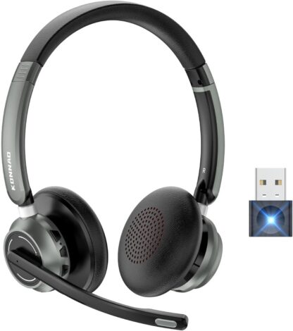 Juhtmevabad kõrvaklapid mikrofoni ja mürasummutusega (USB-dongle)