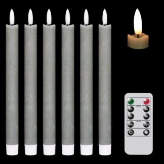 LED küünlad, vilkuvad, puldiga, päris vahast (6tk, 24,5cm)