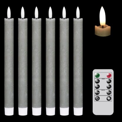 LED küünlad, vilkuvad, puldiga, päris vahast (6tk, 24,5cm)