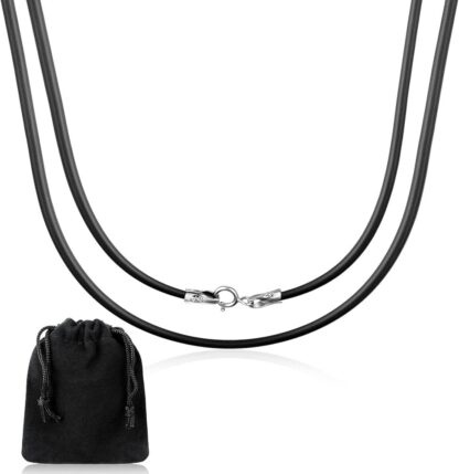 Must nahast kaelakee (50cm, 3mm)