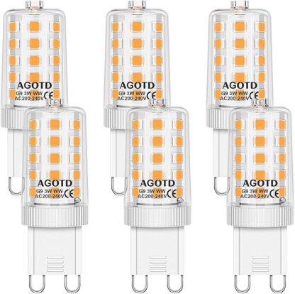 G9 LED pirnid, soe valgus (10tk, 3W)