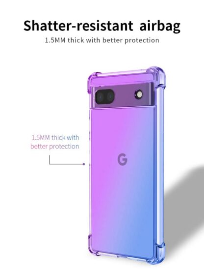Google Pixel 7 telefonikaaned, läbipaistev, pehme silikoonist (lilla/sinine) - Image 3