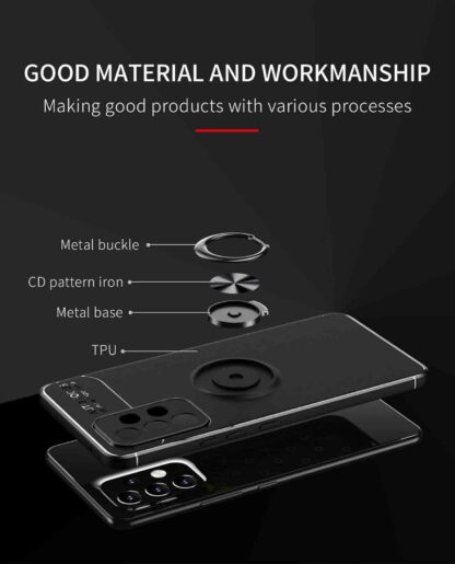 Xiaomi Mi 12T 5G telefonikaaned, pöörleva rõngaga, must - Image 2