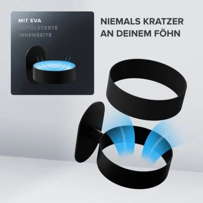 Fööni hoidja, matt must (seinale kinnitatav)