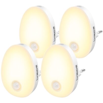 Liikumisanduriga LED-lambid, pistikusse, 4 tk