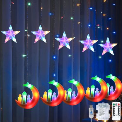 LED valguskardin, tähed ja kuu (138 LED)