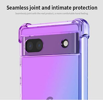 Google Pixel 7 telefonikaaned, läbipaistev, pehme silikoonist (lilla/sinine) - Image 2