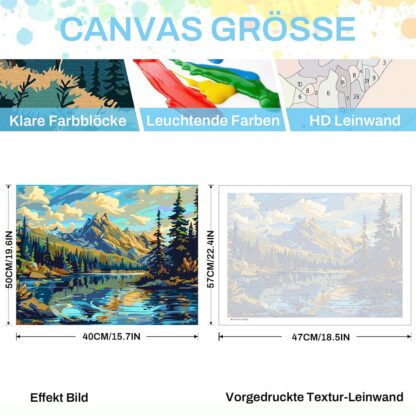 Numbrite järgi maalimise komplekt koos värvide ja pintslitega, 40x50 cm - Image 2
