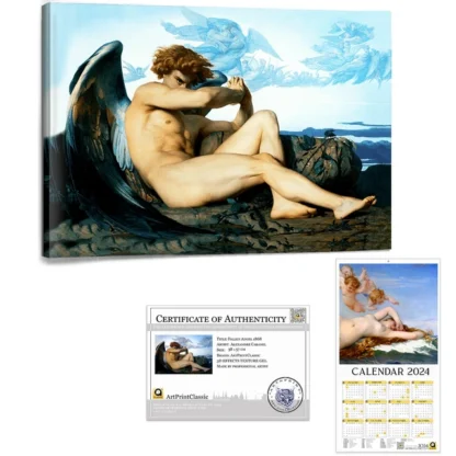 Repro maalist Alexandre Cabanel The Fallen Angel, kaasas 2024 a kalender
