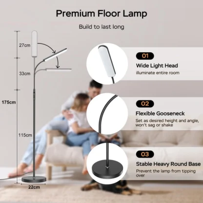 Puldiga dimmeriga põrandalamp LED-tulega - Image 2