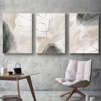Abstraktsed seinapildid (3tk, 50x70cm), ilma raamita