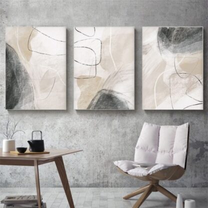 Abstraktsed seinapildid (3tk, 50x70cm), ilma raamita