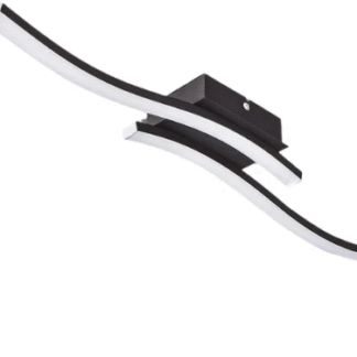 Kahe lainelise LED-tulega laelamp - must