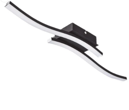 Kahe lainelise LED-tulega laelamp - must