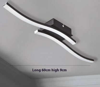 Kahe lainelise LED-tulega laelamp - must - Image 2