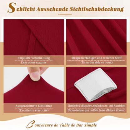 Venivad lauakated bistroolaudadele, tumesinine (3tk, Ø80-85cm, 80x110cm) - Image 3