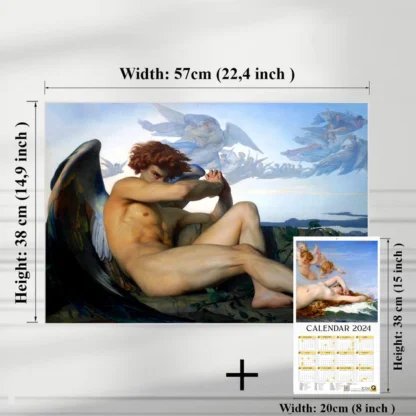 Repro maalist Alexandre Cabanel The Fallen Angel, kaasas 2024 a kalender - Image 2