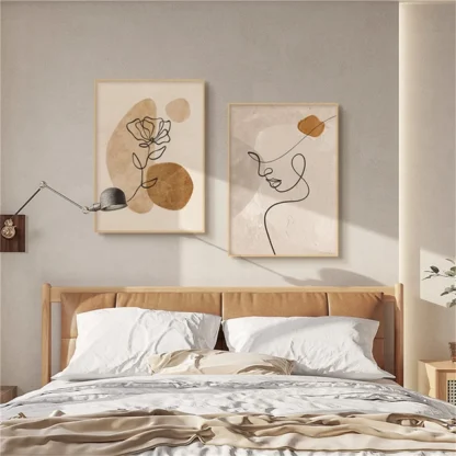Abstraktsed seinapildid – lill ja naine, ilma raamita (2tk, 50x70cm)