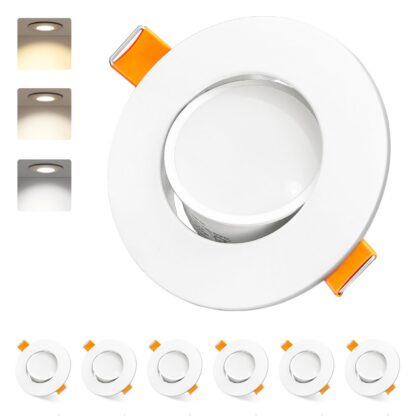 LED laelambid, süvistatavad (6tk, 5W, soe, neutraalne ja külm valgus)