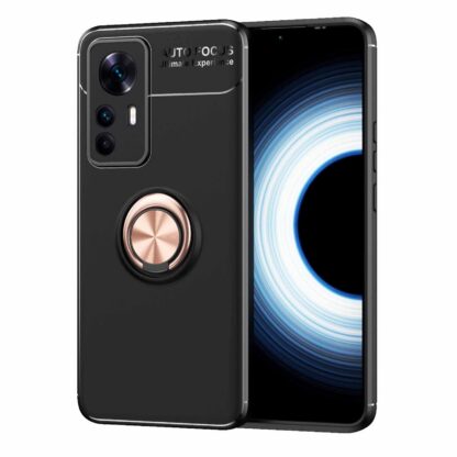 Xiaomi Mi 12T 5G telefonikaaned, 360° pöörlev rõngas, roosakuldne+must