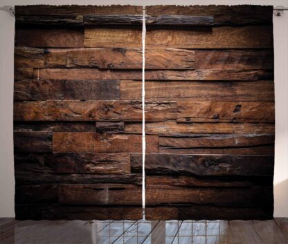 Kardinad, tumepruuni laudseina imitatsioon (2 tk, 140x225cm)
