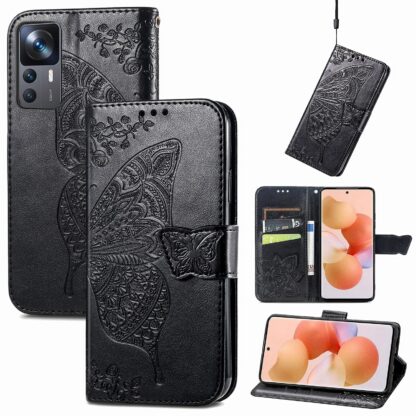 Xiaomi Mi 12T/12T PRO 5G telefonikaaned, liblikaga (must) - Image 2