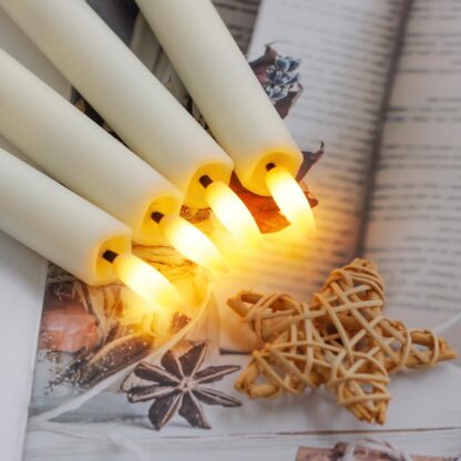 LED küünlad, elevandiluuvärvi, kauakestvad (6tk, Ø2cm, 16cm) - Image 2
