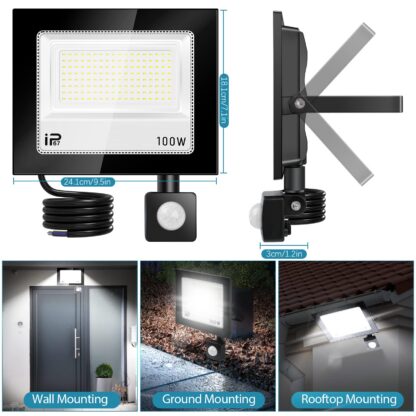 LED-valgustid, liikumisanduriga (2tk, 100W, 10000LM, 7000K) - Image 3