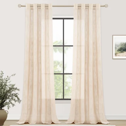 Beežid linase välimusega kardinad 2 tk 140x245 cm