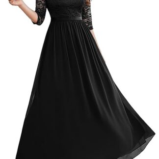 Must pitsiliste varrukatega kleit 2XL (rü 120 cm)