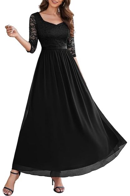 Must pitsiliste varrukatega kleit 2XL (rü 120 cm)
