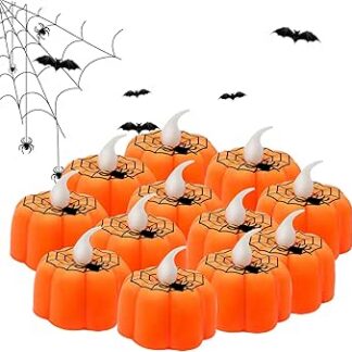 Halloweeniteemalised LED-küünlad (12tk)