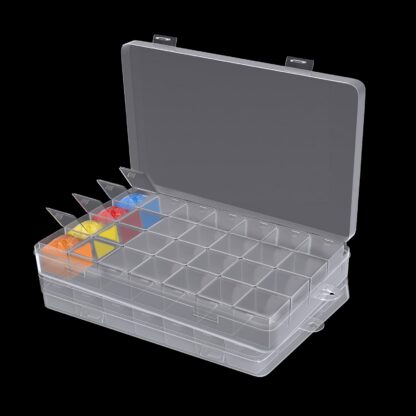 Plastikust kabid 28 tühja topsiga, 2 karpi komplektis (21x12x3cm)