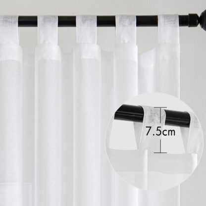 Läbipaistvad valged kardinad (2tk, 260x140cm) - Image 2