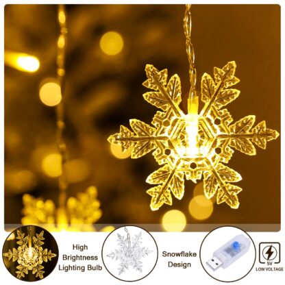 LED valguskardin, soe valge (200x100cm, 104 LED, 8 režiimi) - Image 3