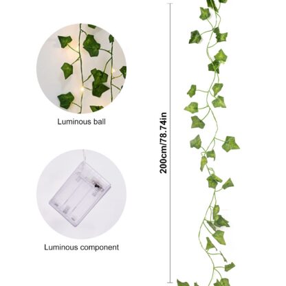 Kunsttaim koos LED-valgustitega (4 vääti, 2m, 20 LED) - Image 2