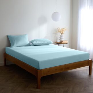 Kummiga voodilina (140x200cm, kuni 30cm madratsi kõrgusele), sinine