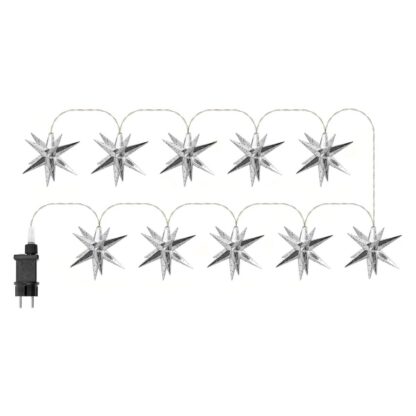 LED valguskett tähtedega (10tk, läbimõõt 12cm)