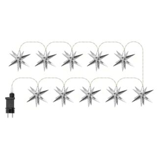 LED valguskett tähtedega (10tk, läbimõõt 6,5cm)