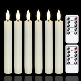 LED küünlad, elevandiluuvärvi, kauakestvad (6tk, Ø2cm, 16cm)