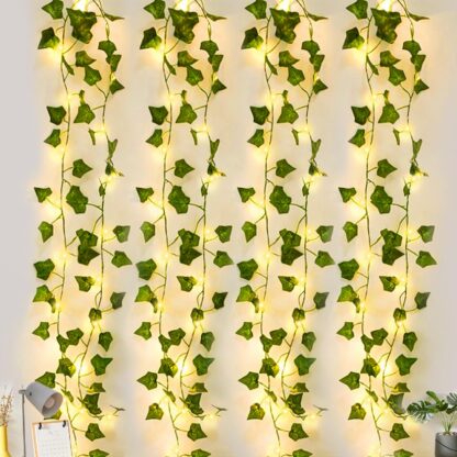 Kunsttaim koos LED-valgustitega (4 vääti, 2m, 20 LED)