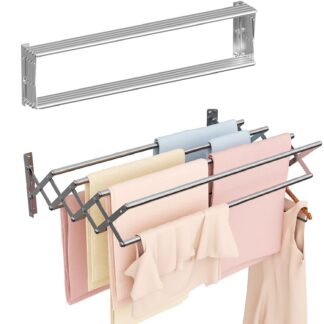 Seinale kinnitatav riidekuivatusrest, pikendatav, veekindel (80cm, 8 rida)