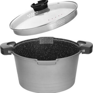 Suur nakkumatu pinnaga lukustatava kurnamiskaanega pott, sobib hästi pastale (28 cm, 8 l)
