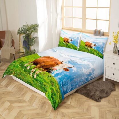 Lehmaga voodipesukomplekt (tekikott 135x200cm ja padjapüür 80x80 cm) - Image 3
