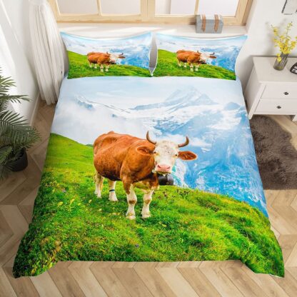 Lehmaga voodipesukomplekt (tekikott 135x200cm ja padjapüür 80x80 cm) - Image 2