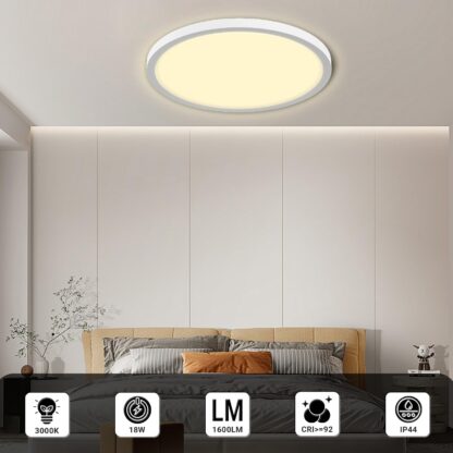 LED laelamp, veekindel, valge servaga (24W, 6000K, 2600LM, 30x2,5cm) - Image 3