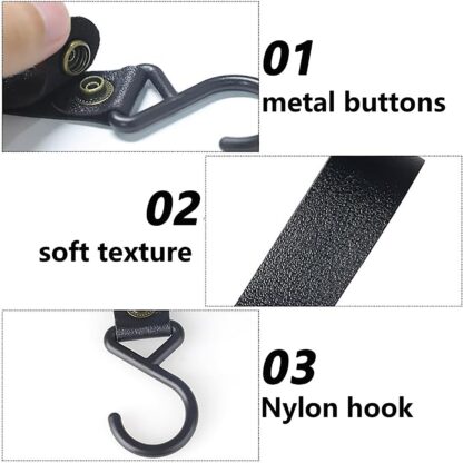 Nahast ja metallist konksud (8tk) - Image 3